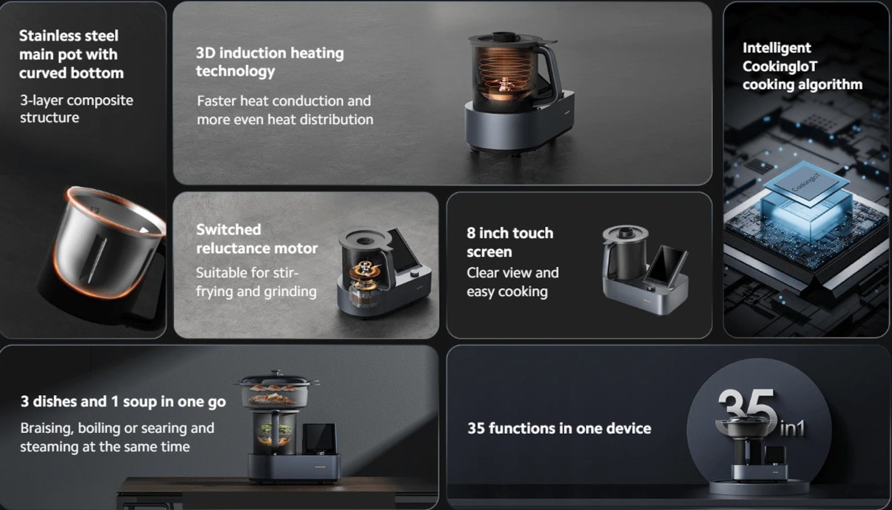 Πολυμάγειρας XIAOMI Robot Smart Cooking MCC01M με CookingloT Μαύρο Πολυμάγειρας XIAOMI Robot Smart Cooking MCC01M με CookingloT Μαύρο